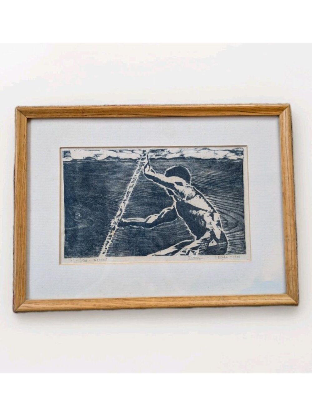 Vintage Woodcut Print “Journey” by P.P. Arber (1978) Signed Limited Edition 1/20